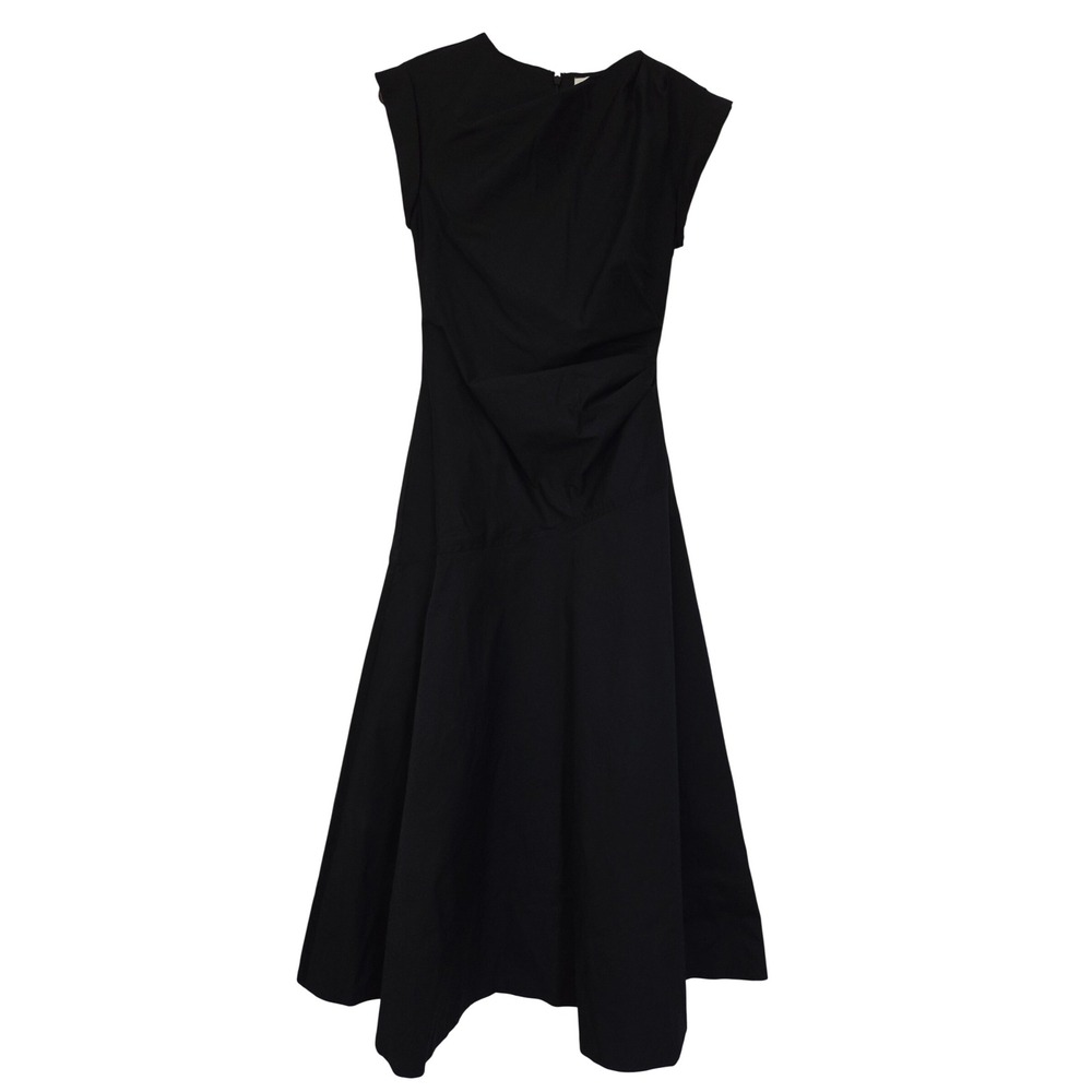 Veronica Beard Lisette Dress Draped A-Line Women 00 Black NWT $598